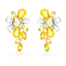 Gema drop earrings, Mixed cuts, Flower, Yellow, Gold-tone plated - Swarovski, 5652802