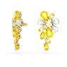 Gema drop earrings, Mixed cuts, Flower, Yellow, Gold-tone plated - Swarovski, 5652802