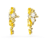 Gema drop earrings, Mixed cuts, Flower, Yellow, Gold-tone plated - Swarovski, 5652802