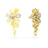 Gema drop earrings, Mixed cuts, Flower, Yellow, Gold-tone plated - Swarovski, 5652802