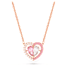 Gema 520 necklace, Heart, Pink, Rose gold-tone plated - Swarovski, 5653007