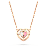 Gema 520 necklace, Heart, Pink, Rose gold-tone plated - Swarovski, 5653007