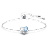 Gema 520 bracelet, Heart, Blue, Rhodium plated - Swarovski, 5653011