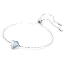 Gema 520 bracelet, Heart, Blue, Rhodium plated - Swarovski, 5653011