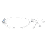 Gema 520 bracelet, Heart, Blue, Rhodium plated - Swarovski, 5653011