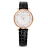 Crystalline Wonder watch, Swiss Made, Leather strap, Black, Rose gold-tone finish - Swarovski, 5653359