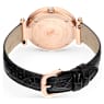 Crystalline Wonder watch, Swiss Made, Leather strap, Black, Rose gold-tone finish - Swarovski, 5653359