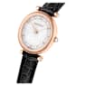 Crystalline Wonder watch, Swiss Made, Leather strap, Black, Rose gold-tone finish - Swarovski, 5653359