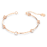 Constella bangle, Round cut, White, Rose gold-tone plated - Swarovski, 5654495