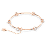 Constella bangle, Round cut, White, Rose gold-tone plated - Swarovski, 5654495