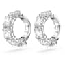 Pendientes de clip Millenia, Talla cuadrada, Blancos, Baño de rodio - Swarovski, 5654557