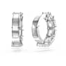 Pendientes de clip Millenia, Talla cuadrada, Blancos, Baño de rodio - Swarovski, 5654557
