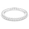 Anello Vittore, Taglio Round, Bianco, Placcato color argento - Swarovski, 5656300