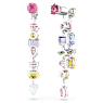 Gema drop earrings, Asymmetrical design, Mixed cuts, Long, Multicolored, Rhodium plated - Swarovski, 5656417