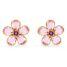 Florere stud earrings, Flower, Pink, Gold-tone plated - Swarovski, 5656635