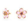 Florere stud earrings, Flower, Pink, Gold-tone plated - Swarovski, 5656635