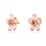Florere stud earrings, Flower, Pink, Gold-tone plated - Swarovski, 5656635