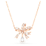 Volta necklace, Bow, Small, White, Rose gold-tone plated - Swarovski, 5656741