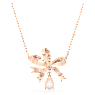 Volta necklace, Bow, Small, White, Rose gold-tone plated - Swarovski, 5656741