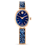 Orologio Crystal Rock Oval, Fabbricato in Svizzera, Bracciale in cristallo, Blu, Finitura in tono oro rosa - Swarovski, 5656822