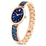 Crystal Rock Oval watch, Swiss Made, Crystal bracelet, Blue, Rose gold-tone finish - Swarovski, 5656822