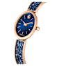 Crystal Rock Oval watch, Swiss Made, Crystal bracelet, Blue, Rose gold-tone finish - Swarovski, 5656822