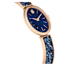 Crystal Rock Oval watch, Swiss Made, Crystal bracelet, Blue, Rose gold-tone finish - Swarovski, 5656822
