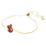 Swan bracelet, Swan, Small, Red, Gold-tone plated - Swarovski, 5656841