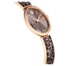 Crystal Rock Oval watch, Swiss Made, Crystal bracelet, Gray, Rose gold-tone finish - Swarovski, 5656857