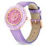 Crystalline lustre watch, Swiss Made, Leather strap, Purple, Rose gold-tone finish - Swarovski, 5656896