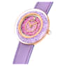 Crystalline lustre watch, Swiss Made, Leather strap, Purple, Rose gold-tone finish - Swarovski, 5656896