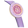 Crystalline lustre watch, Swiss Made, Leather strap, Purple, Rose gold-tone finish - Swarovski, 5656896