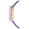 Crystalline lustre watch, Swiss Made, Leather strap, Purple, Rose gold-tone finish - Swarovski, 5656896