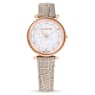 Crystalline Wonder watch, Swiss Made, Leather strap, Beige, Rose gold-tone finish - Swarovski, 5656899