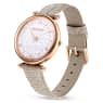 Crystalline Wonder watch, Swiss Made, Leather strap, Beige, Rose gold-tone finish - Swarovski, 5656899