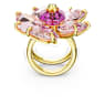 Koktejlový prsten Idyllia, Květina, Růžová, Pokoveno ve zlatém odstínu - Swarovski, 5657280