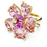 Idyllia cocktail ring, Flower, Pink, Gold-tone plated - Swarovski, 5657281