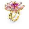 Idyllia cocktail ring, Flower, Pink, Gold-tone plated - Swarovski, 5657281