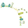 Gema necklace, Mixed cuts, Green, Gold-tone plated - Swarovski, 5657388