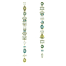 Gema drop earrings, Asymmetrical design, Mixed cuts, Extra long, Green, Gold-tone plated - Swarovski, 5657390