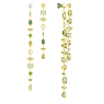 Gema drop earrings, Asymmetrical design, Mixed cuts, Extra long, Green, Gold-tone plated - Swarovski, 5657390