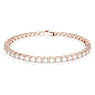 Matrix Tennis 브레이슬릿, 라운드 컷, 화이트, 로즈골드 톤 플래팅 - Swarovski, 5657661