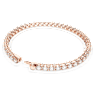 Matrix Tennis 브레이슬릿, 라운드 컷, 화이트, 로즈골드 톤 플래팅 - Swarovski, 5657661