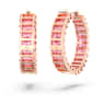 Anneaux d'oreilles Matrix, Taille baguette, Roses, Placage de ton or rosé - Swarovski, 5657726