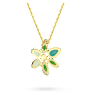 Gema pendant, Mixed cuts, Flower, Green, Gold-tone plated - Swarovski, 5658399