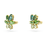 Gema stud earrings, Mixed cuts, Flower, Green, Gold-tone plated - Swarovski, 5658400