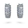 Matrix hoop earrings, Baguette cut, Grey, Ruthenium plated - Swarovski, 5658650