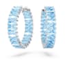 Matrix hoop earrings, Baguette cut, Blue, Rhodium plated - Swarovski, 5659037