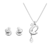 Swan set, Swan, Blue, Rhodium plated - Swarovski, 5660597