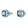 Pendientes de botón Birthstone, Talla cuadrada, Diciembre, Azules, Baño de rodio - Swarovski, 5660796